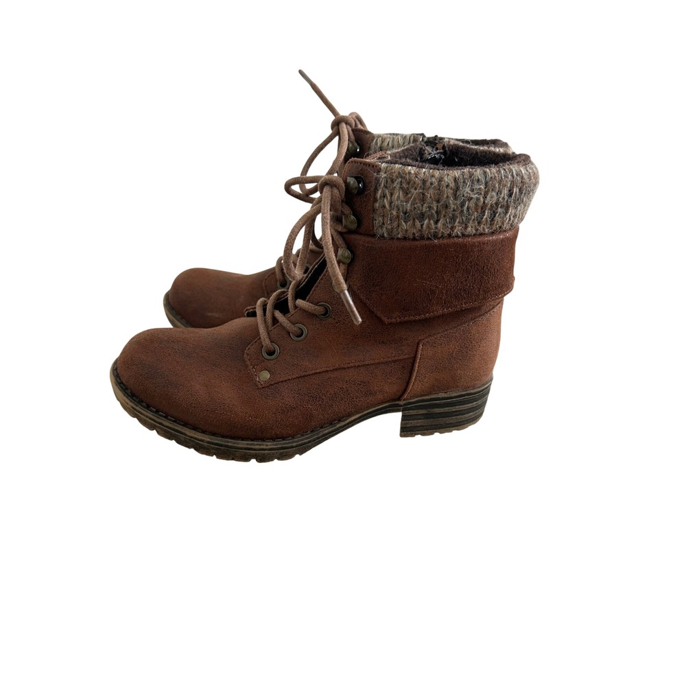 B52 by Bullboxer Girl's Brown Knit Cuff Boots- Size 2